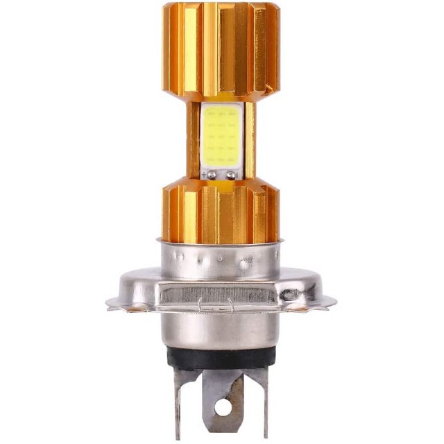 H4 LED Headlight Bulb, LED COB Motorcycle Headlight Lamp White Light DC 12V 18W Universal