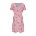 thumbnail image 3 of Mini Vestido de Verano Color Sólido Cuello en V Manga Corta Vestido de Becerro Medio, Vestido Corto de Verano, 3 of 5