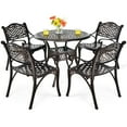 thumbnail image 2 of Costway Ensemble Bistro de Salle à Manger de Patio 5 Pcs Table Ronde en Aluminium Moulé avec Chaises, 2 of 9