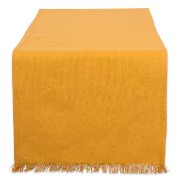 DII Solid Pumpkin Spice Heavyweight Fringed Table Runner
