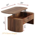 thumbnail image 2 of Tribesigns 47-Inch Lift Top Coffee Table With Compartment & Shelf, 2 of 6
