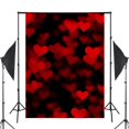 thumbnail image 2 of BSDHOME Fond de Vacances en Polyester Motif Cœur Rouge Accessoires de Studio Fond de Photographie 5x7ft, 2 of 5
