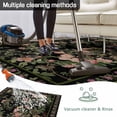 thumbnail image 5 of Black Spring Floral Outdoor Rug for Patio/Deck/Porch, Non-Slip Large Area Rug 3 x 5 Ft, Elegant Pastoral Flowers Birds Retro Art Indoor Outdoor Rugs Washable Area Rugs, Camping Rug Carpet Runner, 5 of 8
