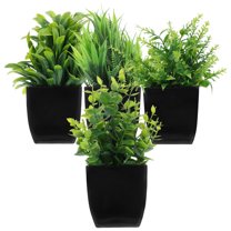 Soimiss Fake Plants Black Pot Artificial Eucalyptus 4pcs