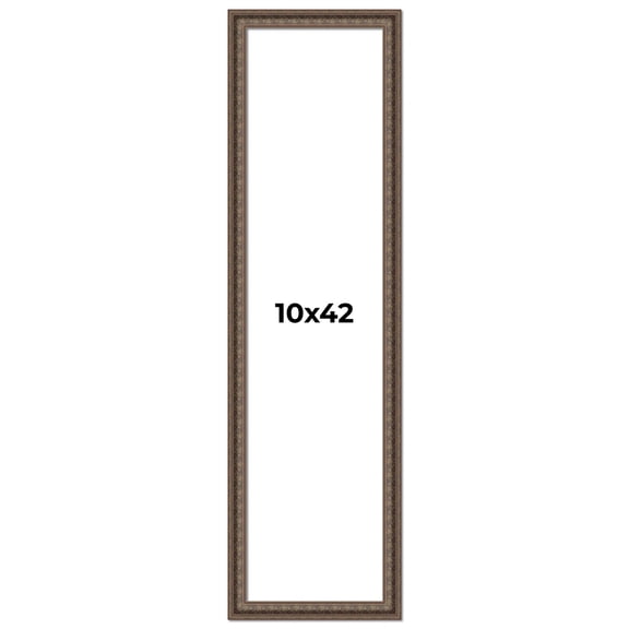 10x42 Ornate Brown Real Wood Picture Frame Width 1.5 Inches | Interior Frame Depth 0.5 Inches |