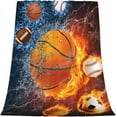 thumbnail image 3 of Yibo Sports Ball Blanket Soccer Super Soft Warm Bedding Cool Fun Boys Girls for Couch Bedroom Sofa Office Car, American Football Cozy Flannel Plush Blanket Gifts for Teen Adults,, 3 of 9