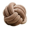 thumbnail image 4 of DOLITY Soft Knot Ball Pillow Round Handmade Throw Pillow for Office Living Room brown, 4 of 9