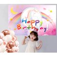 thumbnail image 6 of Happy Birthday for Girls Party Supplies Unicorn Decoration Rainbow Backdrop Indoor Outdoor Decorations for Kids 45" x 70", 6 of 8