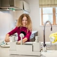 thumbnail image 4 of 13x6 Inch Kitchen Countertop Organizer with Soap Dispenser and Sponge Holder Dishwasher Brush Tray Storage Box, White, 4 of 6