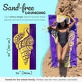 thumbnail image 3 of Seashell Beach Towel (34 X 63) - Purple & Yellow Travel Towel Made From 100% Cotton - Unique Adult With Tropical Design - Compact, 3 of 6