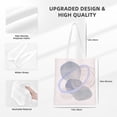 thumbnail image 4 of YFYANG Reusable Cotton Canvas Tote Shopping Bag, Bohemian Simple Round Washable Portable Grocery Bag for Daily Travel, 4 of 8