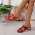 thumbnail image 5 of LEEYNEER Women Sandals Clearance 2023! Women‘s Heeled Sandals Backless Mules Slip On Block Heels New Thick Heel Snake Patterned Peep-toe Casual Sandals Summer Athletic Outdoor Beach Sanda, 5 of 6