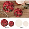 thumbnail image 4 of GZHJMY Christmas Red Flowers and Green Fir Trivets Pot Holders Set of 2, Hot Pads, Table Mats,Placemats Set for Cooking and Baking, Cotton Braided Hot Pads, 7.09"+9.45", 4 of 7