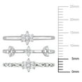 thumbnail image 2 of Everly Women's 1/5ct TW Diamond Sterling Silver Flower 3-Pc Ring Set, 2 of 13