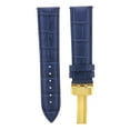 thumbnail image 2 of 17MM LEATHER WATCH STRAP BAND FOR DEPLOYMENT CLASP BUCKLE BAUME MERCIER BLUE GOLD, 2 of 2