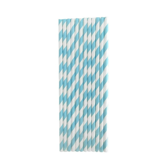100PCS Stripe Paper Drinking Straws Party for Milkshake Boba Bubble Tea Drinking