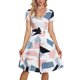 thumbnail image 1 of Moda mujer Casual Sexy cuello en V estampado verano manga corta Botton Mini vestido Fridja  bnh5098, 1 of 6