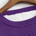 thumbnail image 5 of IROINNID Savings Fall Shirts for Women Long Sleeve Tops Loose Fit Winter Warm Plush Top Thickened Lamb Wool Thermal Crewneck Sweatshirt,Purple, 5 of 5