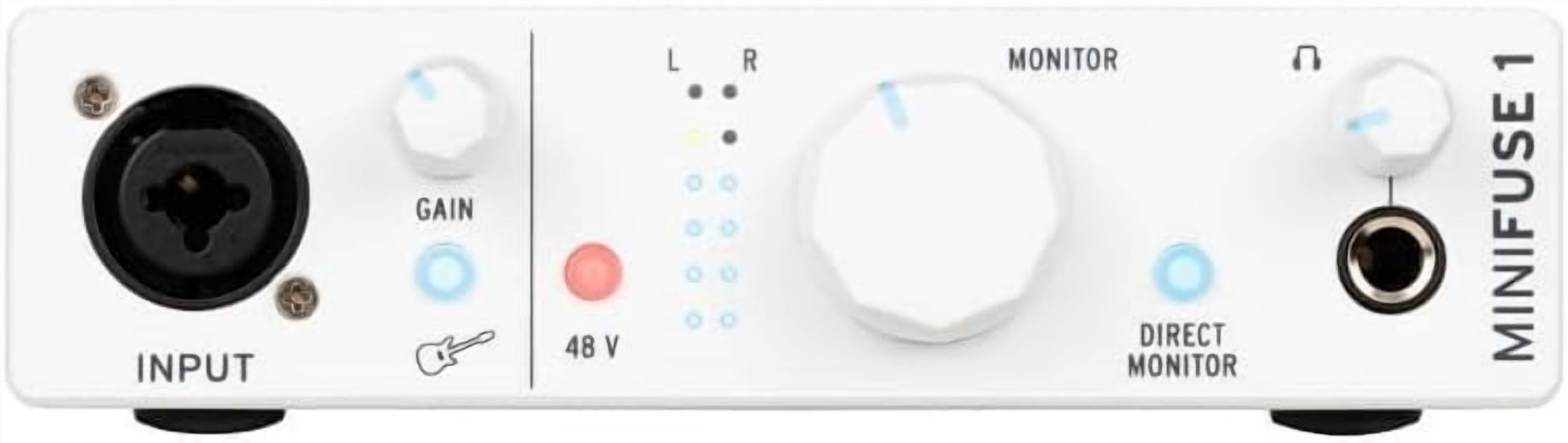 Arturia MiniFuse 1 USB Audio Interface, White Bundle with Pig Hog PHM10 8mm 10ft XLR Microphone Cable and Liquid Audio Instrument Polishing Cloth - Portable Audio Interface for PC, Mac