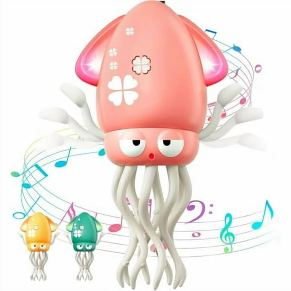 Electric Dancing Octopus Baby Toy,with Automatic Obstacle Avoidance Sensor,Upright & Crawling Modes,Rechargeable Magic Dancing Music Squid for Kids Ages 3-7,Fun Birthday Gift for Boys Girls (Red)