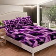 thumbnail image 4 of Purple Leopard Bed Sheets Set Twin for Girls,Romantic Cheetah Print Sheet Set for Women,Indian Leopard Sheets,Wild Animal Flat Fitted Sheet with 1 Pillowcase Home Room Decor, 4 of 5