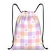 thumbnail image 1 of Fotbe Heart Buffalo Plaid Bolsa Mochila con Cordón Estampada, Bolsa de Gimnasio Deportiva, Bolsa Cinch, Bolsa con Cordón para Hombres y Mujeres-Medium, 1 of 6
