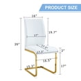thumbnail image 2 of Llinc Store Set of 4 White PU Simple Arch Dining Chair High Resilience Chairs with Arched Metal Gold Leg, 2 of 9