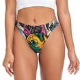 thumbnail image 1 of Balery Colorful Pug Tangas de Algodón para Mujer con Estampado – Ropa Interior Sexy, Transpirable, G-string-Small, 1 of 6