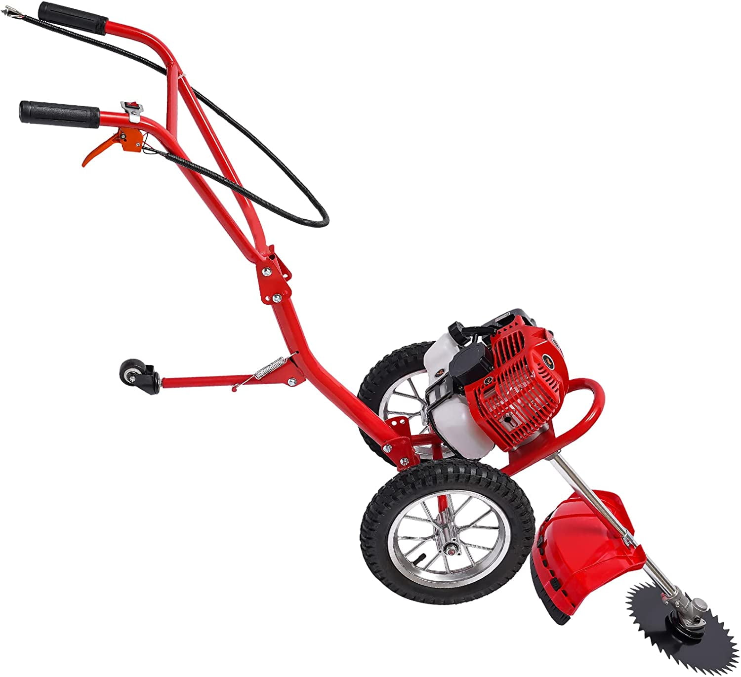 Aiqidi 2-Stroke 49CC Hand Push Lawn Mower 1.8KW Gasoline Mower Outdoor Gas-powered Lawn Cutter Trimmer Weeding Garden Tool