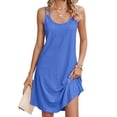 thumbnail image 2 of Jaimenalin Cover Up Summer Dresses for Women Eyelet Casual Loose Sleeveless Sundresses Tank Dresses Colorful Blue XL, 2 of 9