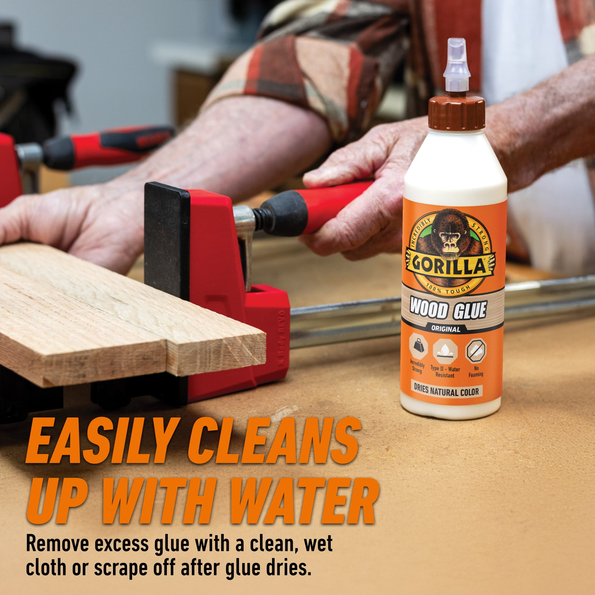 (4 pack) Gorilla Glue 18oz. Wood Glue. Color: White / Cream. Assembled Product Weight Is 1.36 lb