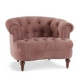 thumbnail image 4 of Chesterfield Chair Tufted Upholstered Sofa, Velvet Accent Chair with Wood Leg, Mid Century Modern Sofa Chairs with Nailhead for Bedroom, Living Room, 4 of 9