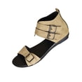 thumbnail image 1 of Xfvqtps Womens Flat Gladiator Sandals High Top Buckle Strap Open Toe Lightweight Summer Sandals, 1 of 9
