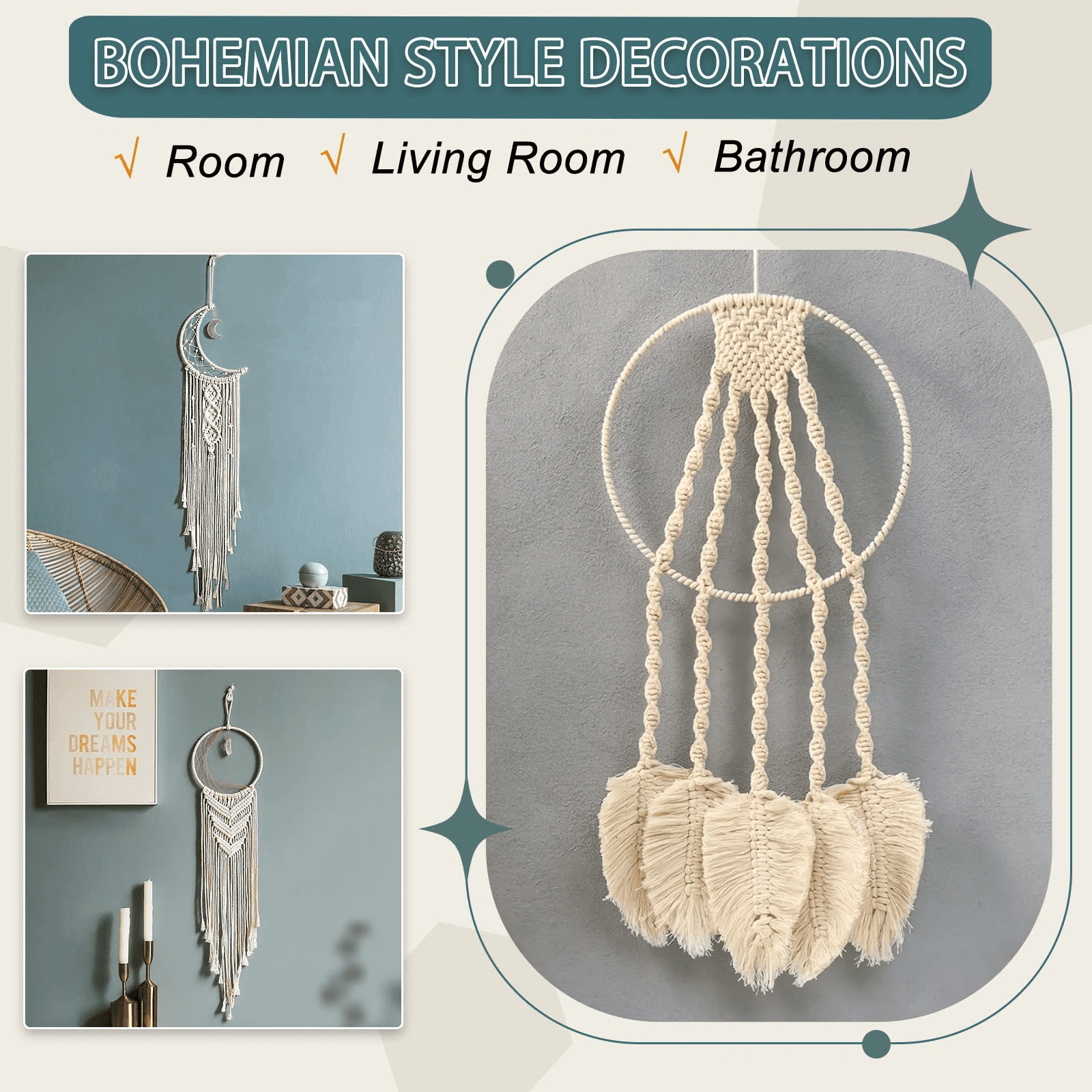 3 in 1 Macrame kit Adult Beginner: 3 DIY Christmas Macrame Tree, Crafts for  Adults, Macrame Cord 3mm, Boho Christmas Decor, Macrame Kits for Adults  with Written Instructions and Video Tutorials