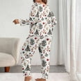 thumbnail image 4 of REORIAFEE Woman Pajama Set Pants Christmas 2 Piece Plus Size Loungewear Long Sleeve Top and Jogger Santa Graphic Sleepwear White XL-5XL, 4 of 6