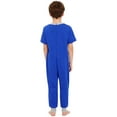 thumbnail image 2 of SiiRoh Children's Special Needs Adaptive Clothing Boys Short Sleeve Soft Overalls Long Leg Zip Back Jumpsuit Royal Blue 16, 2 of 7