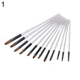 thumbnail image 4 of HEVIRGO 12Pcs Wood Handle Artist Painting Brushes Set Acrylic Watercolour Craft Tool, 4 of 10