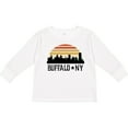 thumbnail image 3 of Inktastic Buffalo New York Skyline Retro Boys or Girls Long Sleeve Toddler T-Shirt, 3 of 5