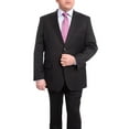 thumbnail image 4 of Men's Arthur Black Executive Portly Fit Black Pinstriped 2 Button Wool Suit, 4 of 6