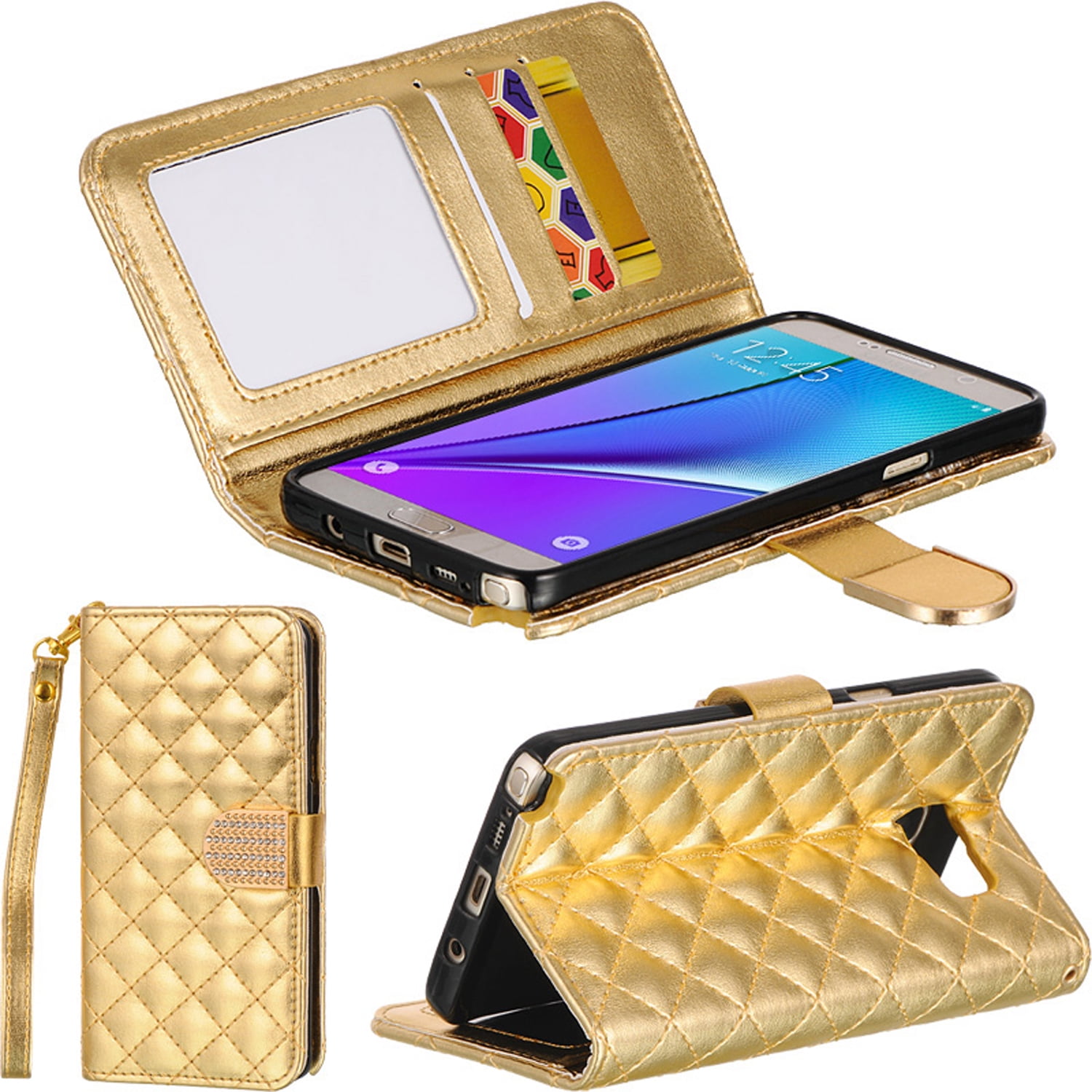 Chic Fashion Quilted Design Pattern Wallet Case for Samsung Note 5 (Exact Perfect Fit)