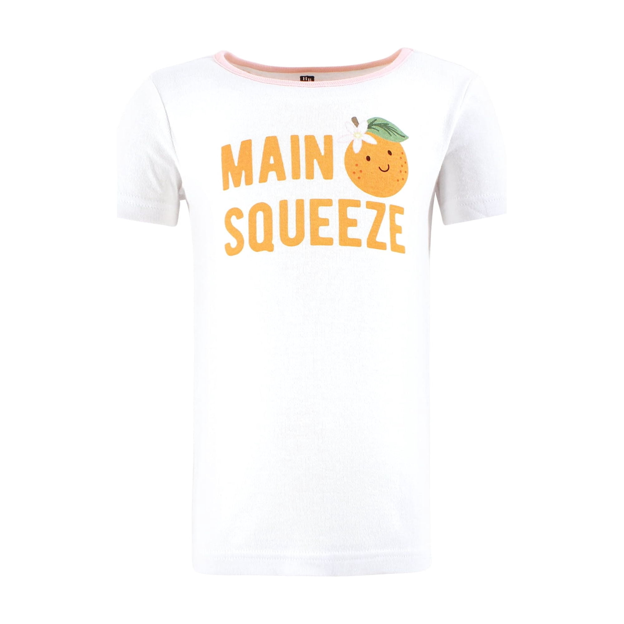 Hudson Baby Infant Girls Cotton Pajama Set, Main Squeeze Orange, 5T