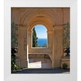 thumbnail image 3 of Rita Crane 26x29 White Modern Wood Framed Wall Art Titled - Window to the Mediterranean, 3 of 5