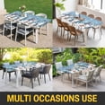 thumbnail image 5 of Blue Grey Christmas Table Cloths for 8 Foot Rectangle Tables, Snowman Xmas Tree Snowflake Winter Patio Waterproof Elastic Fitted Tablecloths, Washable Rectangular Table Cover for Camping, 5 of 8