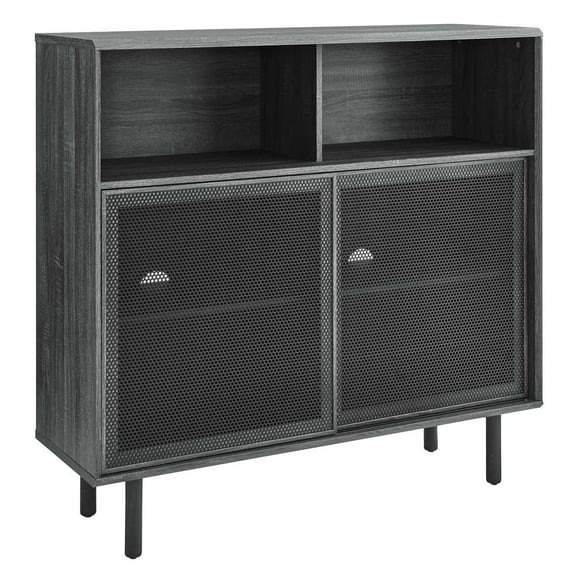 Modway Kurtis 47" MDF and Particleboard Display Cabinet in Charcoal