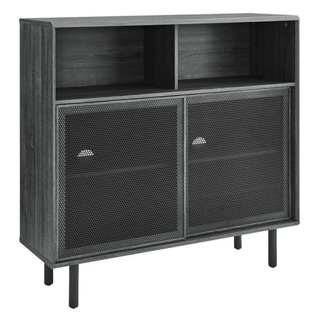 Modway Kurtis 47 MDF and Particleboard Display Cabinet in Charcoal