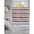 thumbnail image 3 of Retro Boho Bathroom Window Curtain, Dark Red Geometric Pattern Rhombic Bohemia Light Filtering Coffee Kitchen Curtains, Bedroom Living Room Curtains 2 Panel 84"x45", 3 of 6