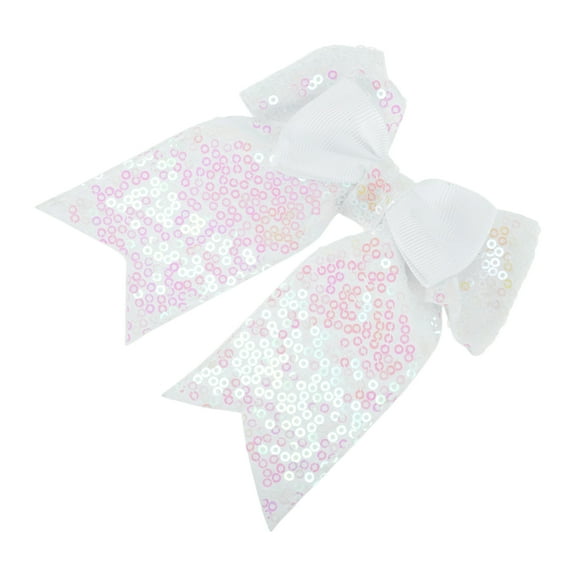 Unique Bargains 1 Pc Duckbill Clip Halloween Bow Double-layer Hair Clip for Women White