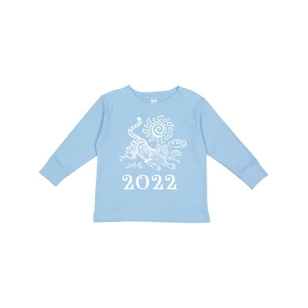 

Inktastic 2022 Chinese New Year Tiger Boys or Girls Long Sleeve Toddler T-Shirt