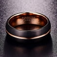 thumbnail image 2 of Men Women 8mm Rose Gold Groove Tungsten Carbide Rings Domed Black Brushed Wedding Bands High Polished Comfort Fit Size 6-15, 2 of 5