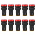 thumbnail image 1 of 10Pcs BERM LED Power Indicator Light PC Flame Retardant Shell 22mm Diameter 220V AD16-22D/S Red, 1 of 5